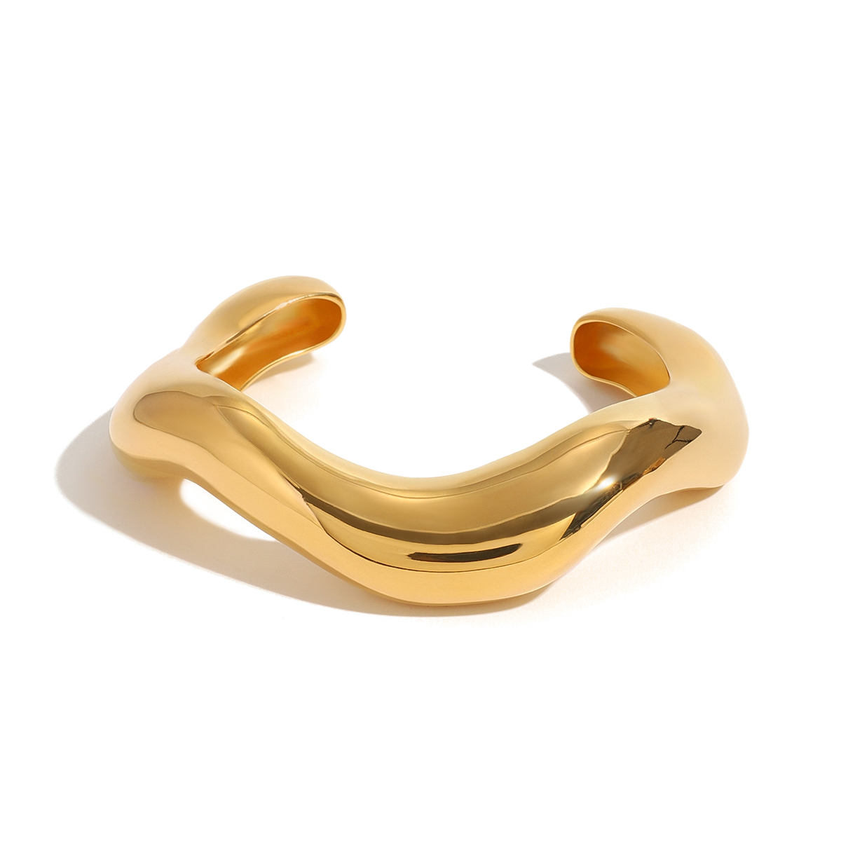 OVAL BOLD CUFF BRACELET GOLD-PLATED