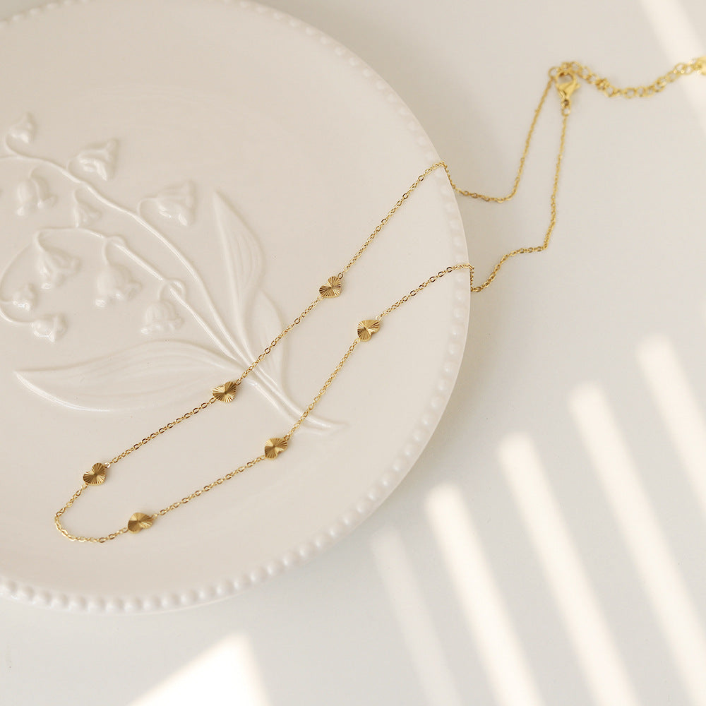 HEART BEADS GEOMETRIC NECKLACE | 18K VERGOLDET