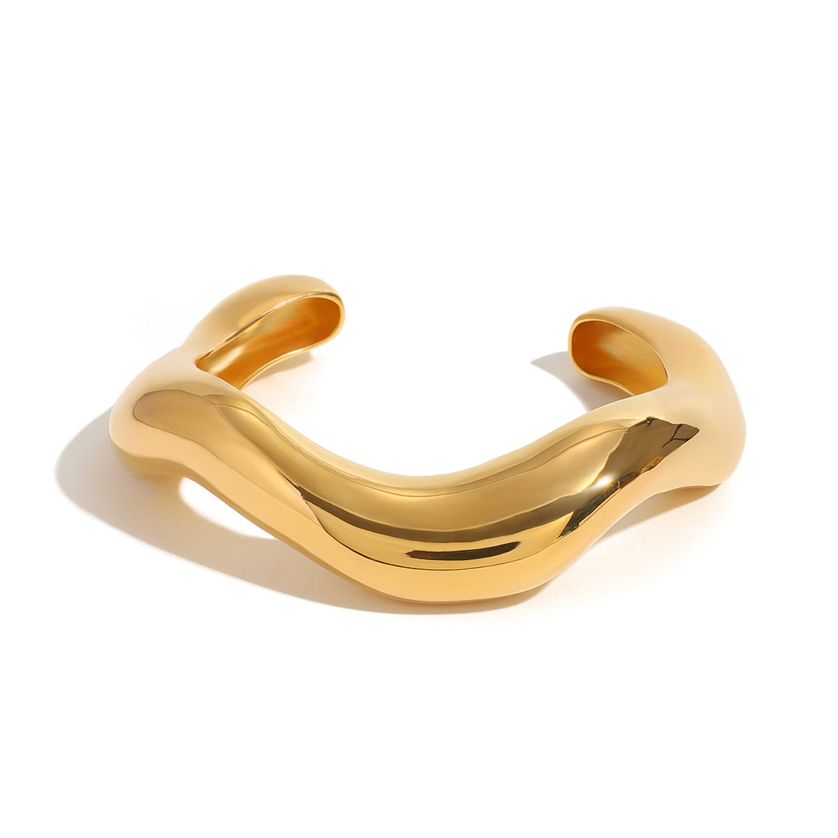 OVAL BOLD CUFF BRACELET GOLD-PLATED