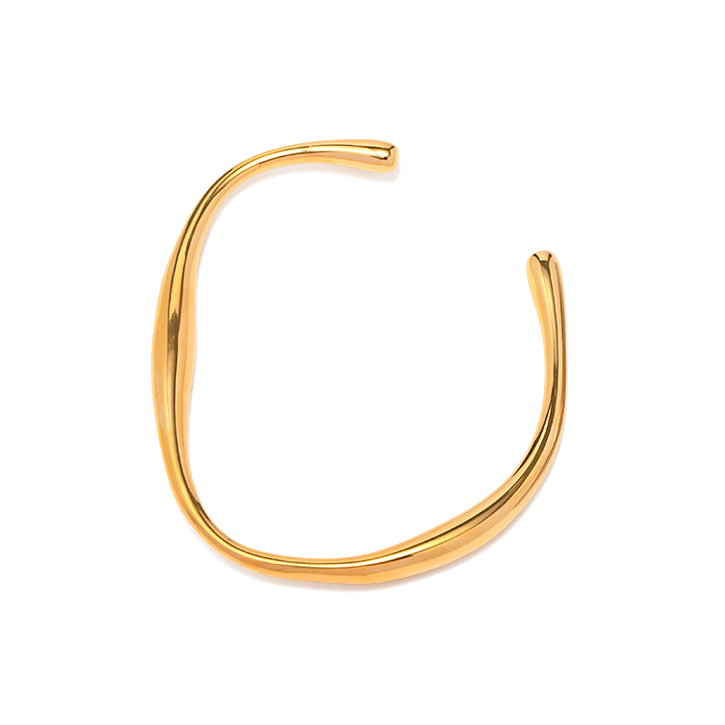 OVAL CUFF BRACELET GOLD-PLATED