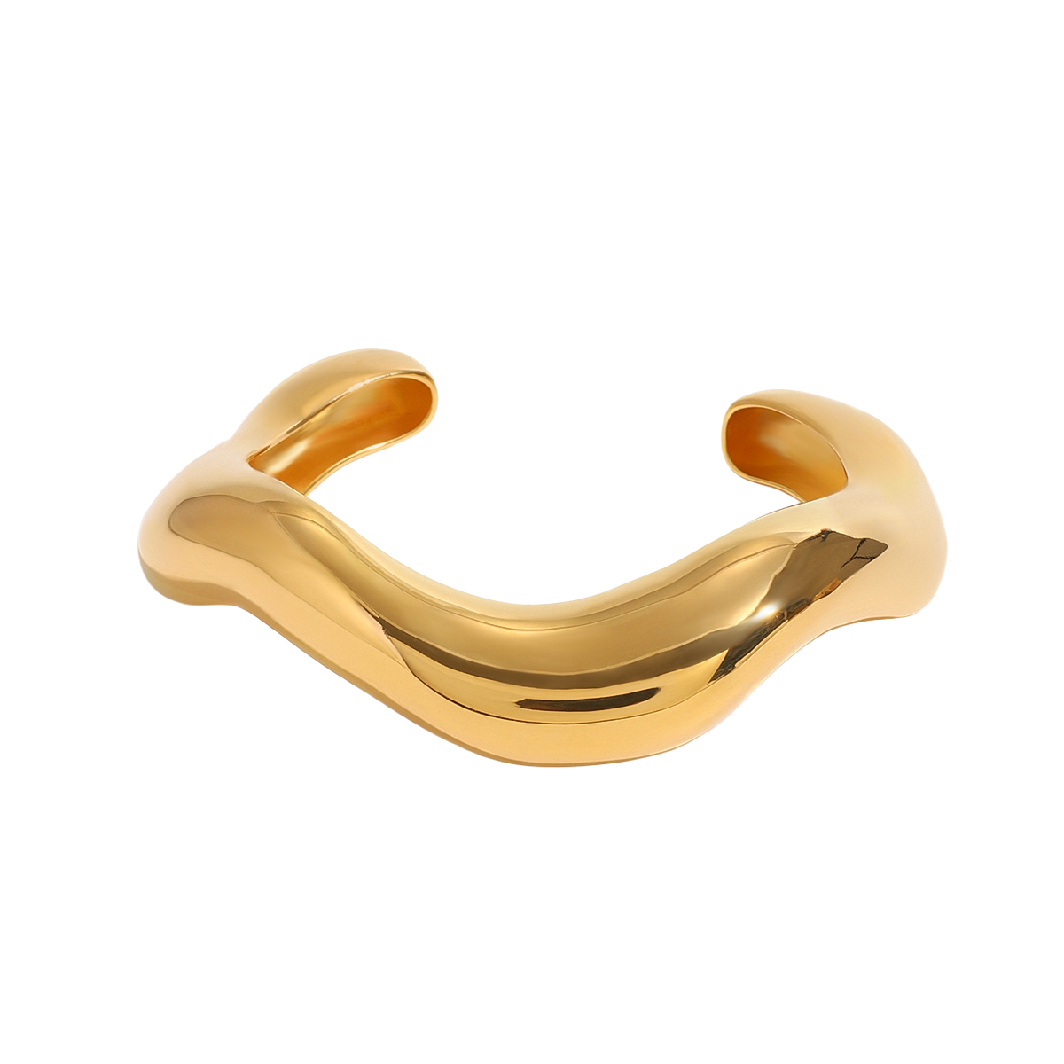 OVAL BOLD CUFF BRACELET GOLD-PLATED