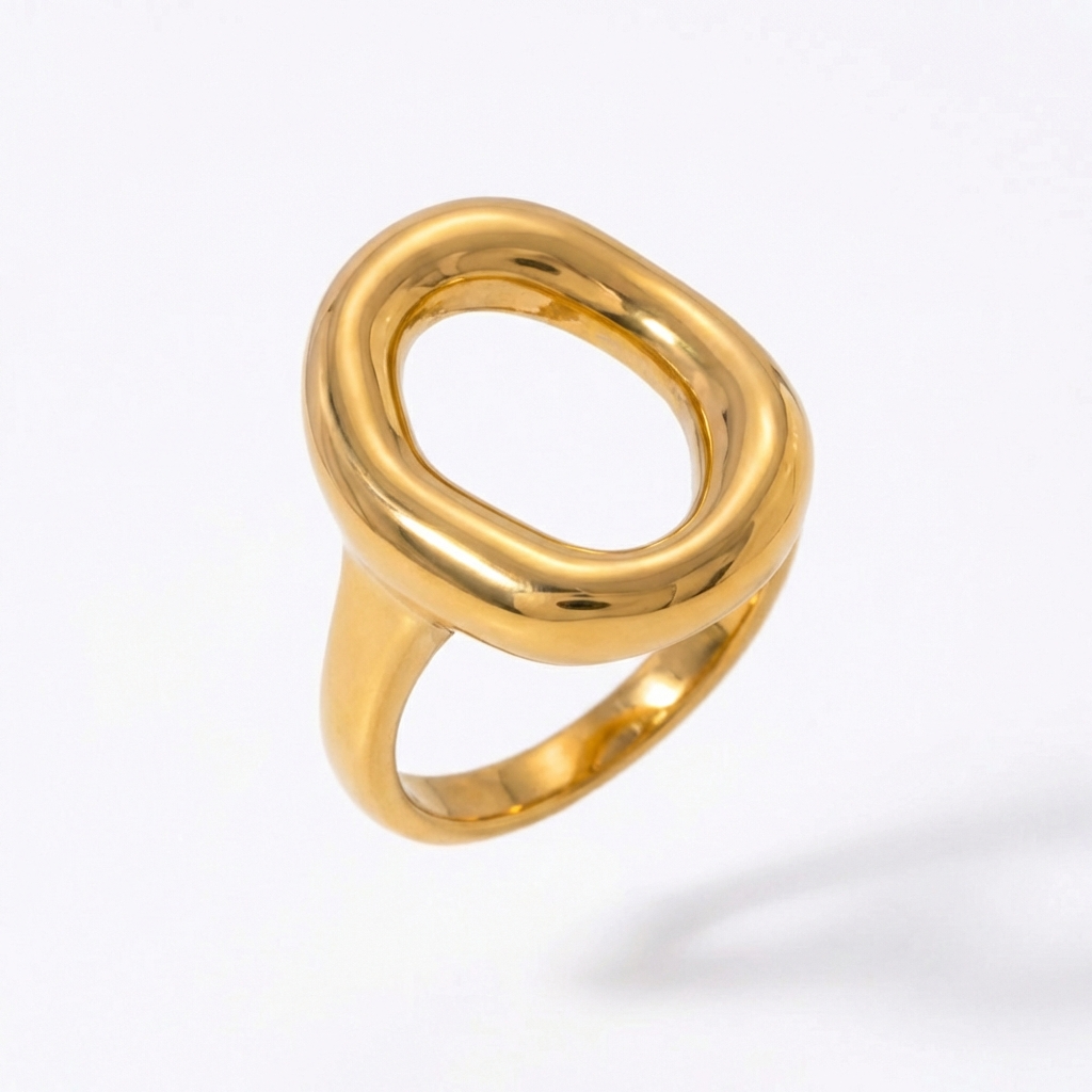 OVAL RING GOLD-PLATED