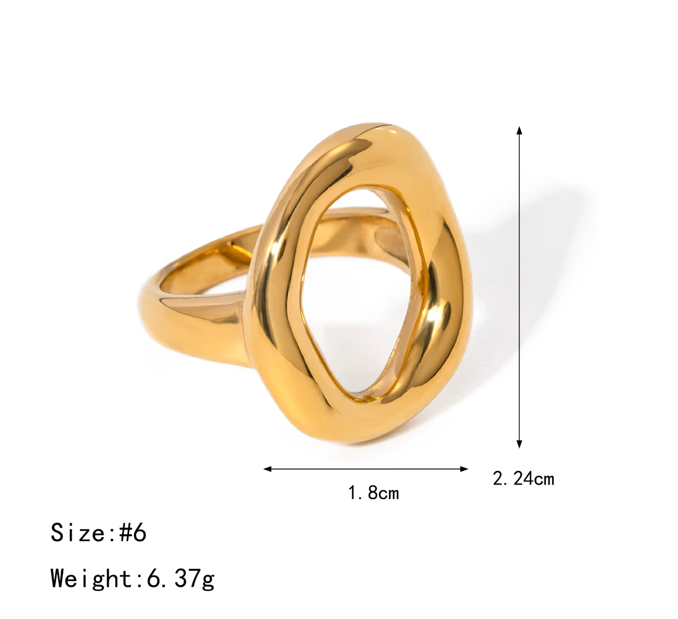 OVAL RING GOLD-PLATED