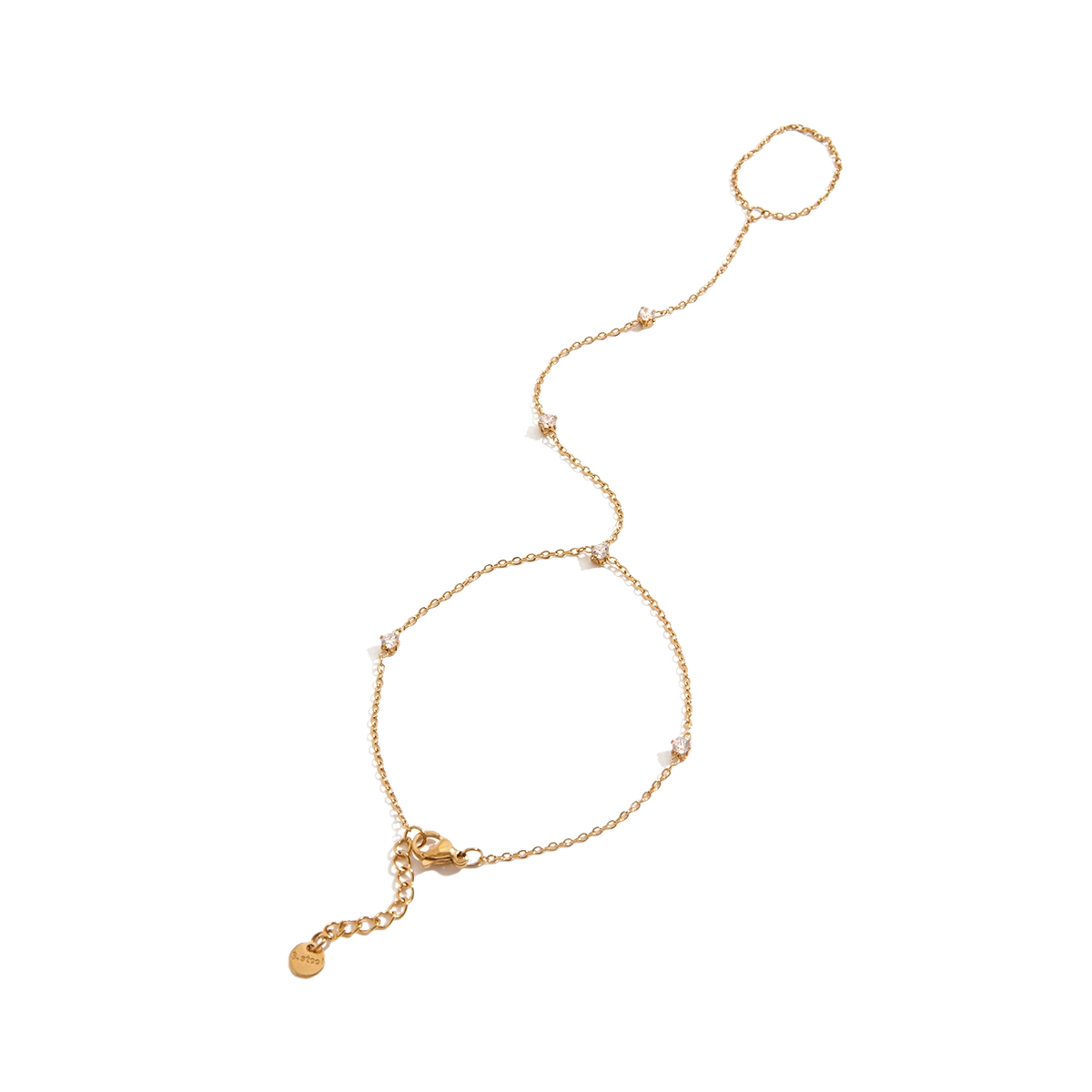 ZIRKONIA HANDKETTE ARMBAND | VERGOLDET