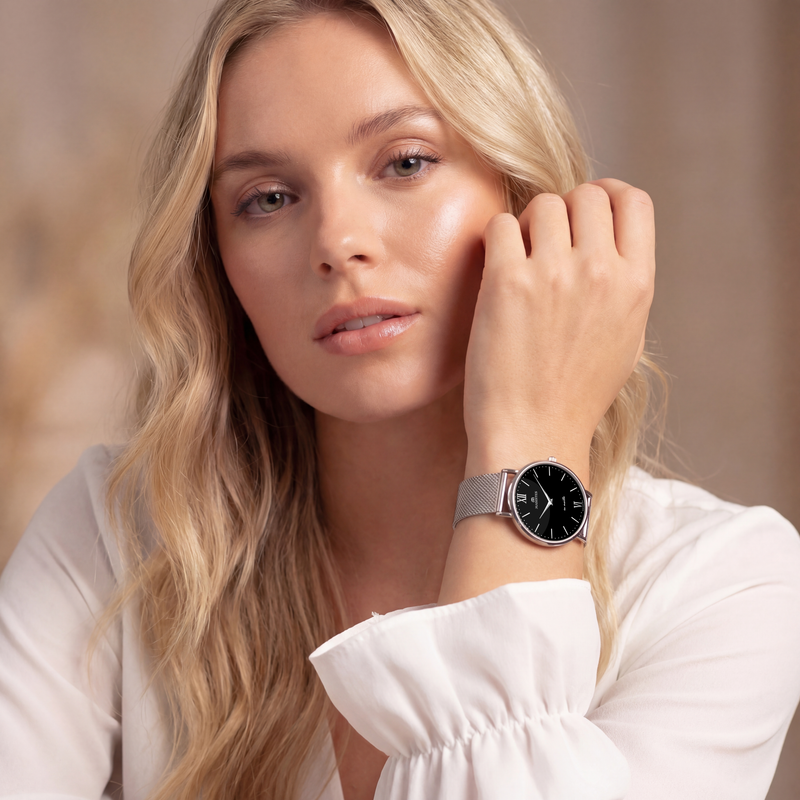 Masistes Classic en-Maille – 36 mm Schweizer Quarzuhr – Silber