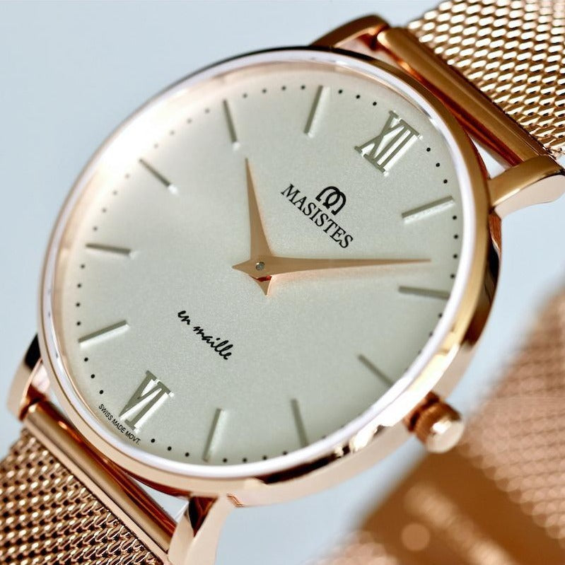 En Maille | women's watch | 36MM | STEEL IN ROSE GOLD-MESH - MASISTES