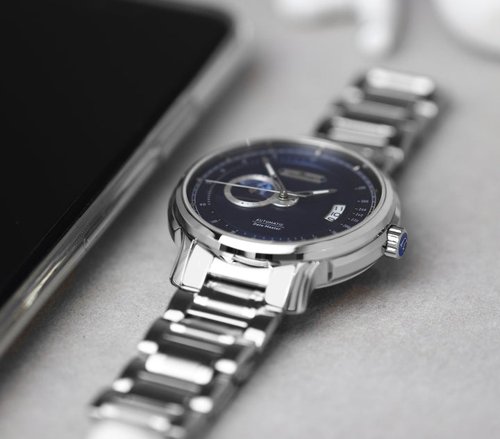 Best Automatic Men's Watch | DATE-MASTER 42mm Silver blue dial German