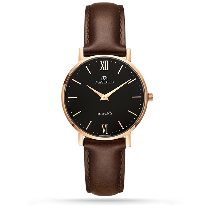 Classic En-Maille | ROSE GOLD / BROWN LEATHER / 36MM | Women's Watch