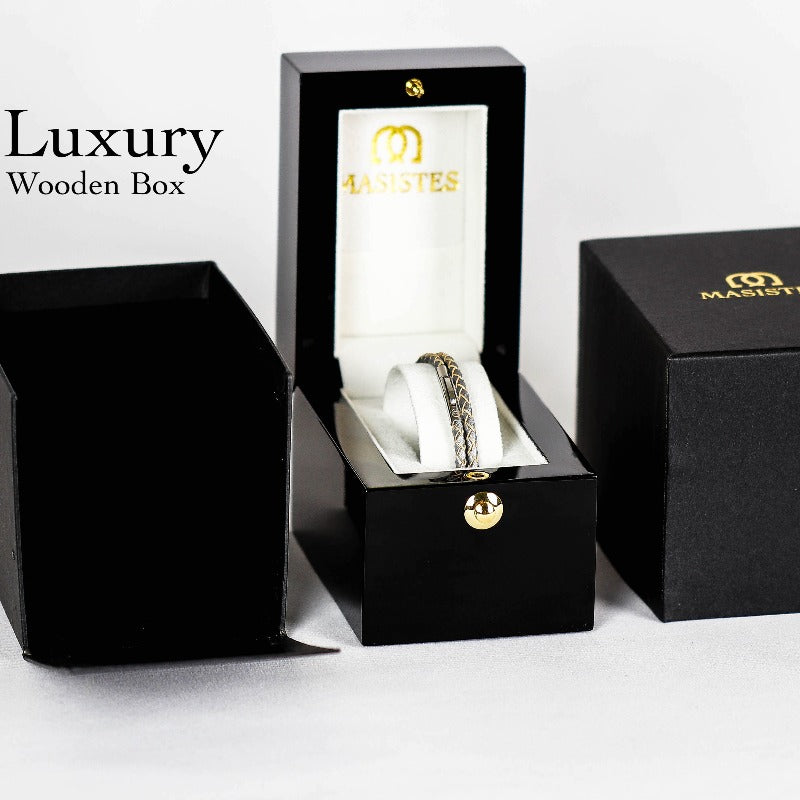 SUIVRE | LEATHER BRACELET | WHITE -in ROSE GOLD - MASISTES