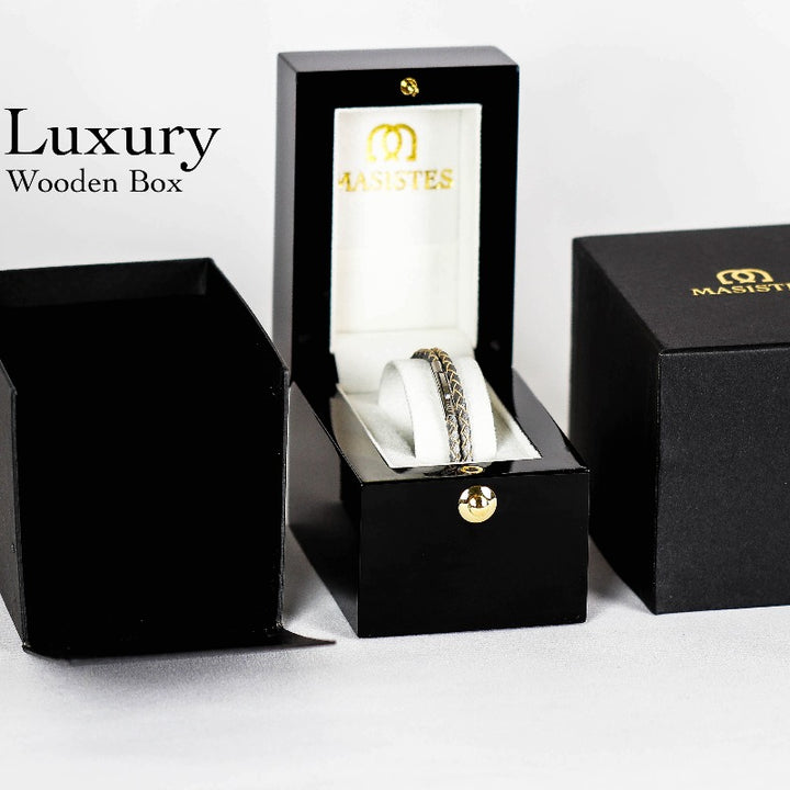 SUIVRE | LEATHER BRACELET | WHITE -in ROSE GOLD - MASISTES