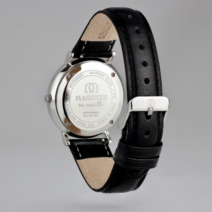 Classic En-Maille | BLACK / SILVER  / LEATHER / 36MM | Women's Watch