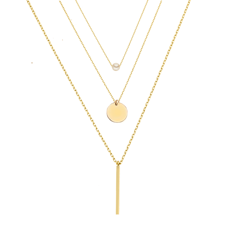 TRIPLE CHAIN NECKLACE |  JEWELRY:18K GOLD PLATED | MASISTES