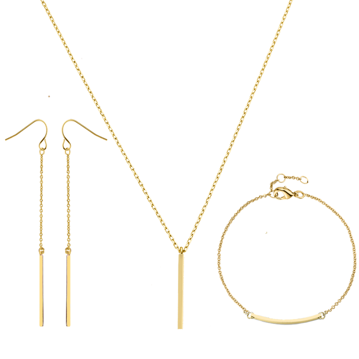 Jewelry, Women's Jewelry, 18Kgold plated, Gold, Necklace, Earrings, Bracelets