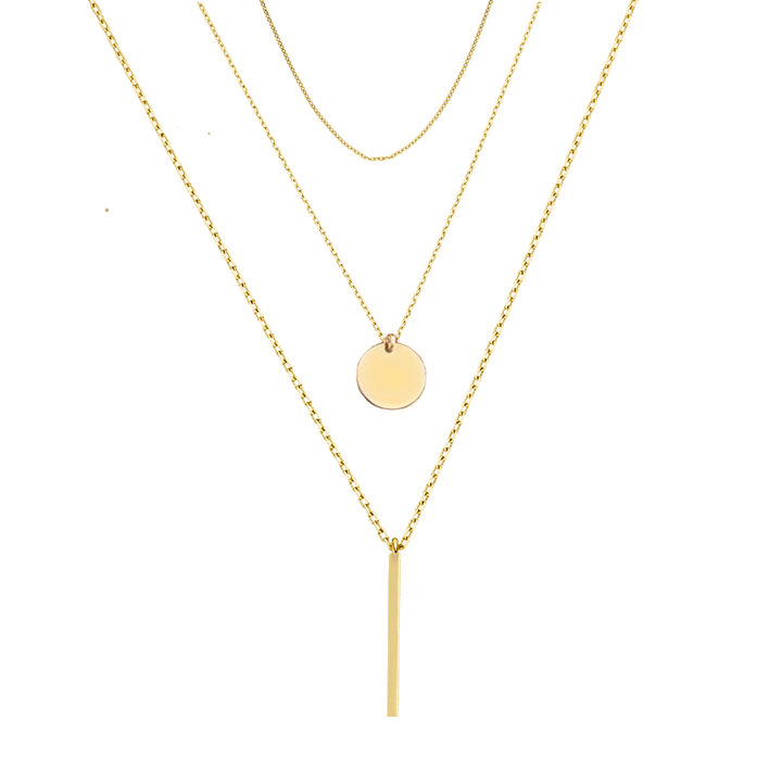 TRIPLE CHAIN NECKLACE |  JEWELRY:18K GOLD PLATED | MASISTES
