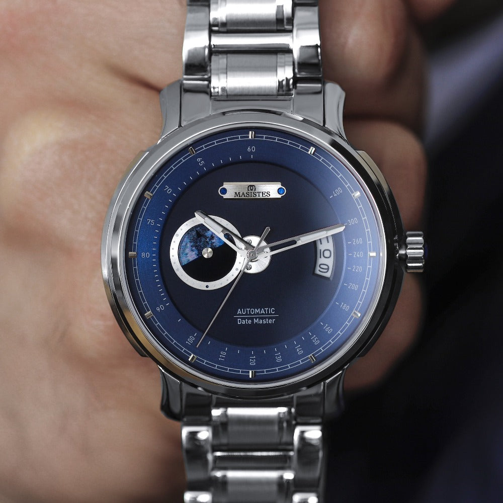Best Automatic Men's Watch | DATE-MASTER 42mm Silver blue dial German
